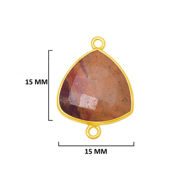 Mookaite Jasper Stone Necklace for Jewelry Making 15mm 15X20mm 18X25mm Triangle Bezel Charm Pendant 24K Gold Plated Over 925 Sterling Silver