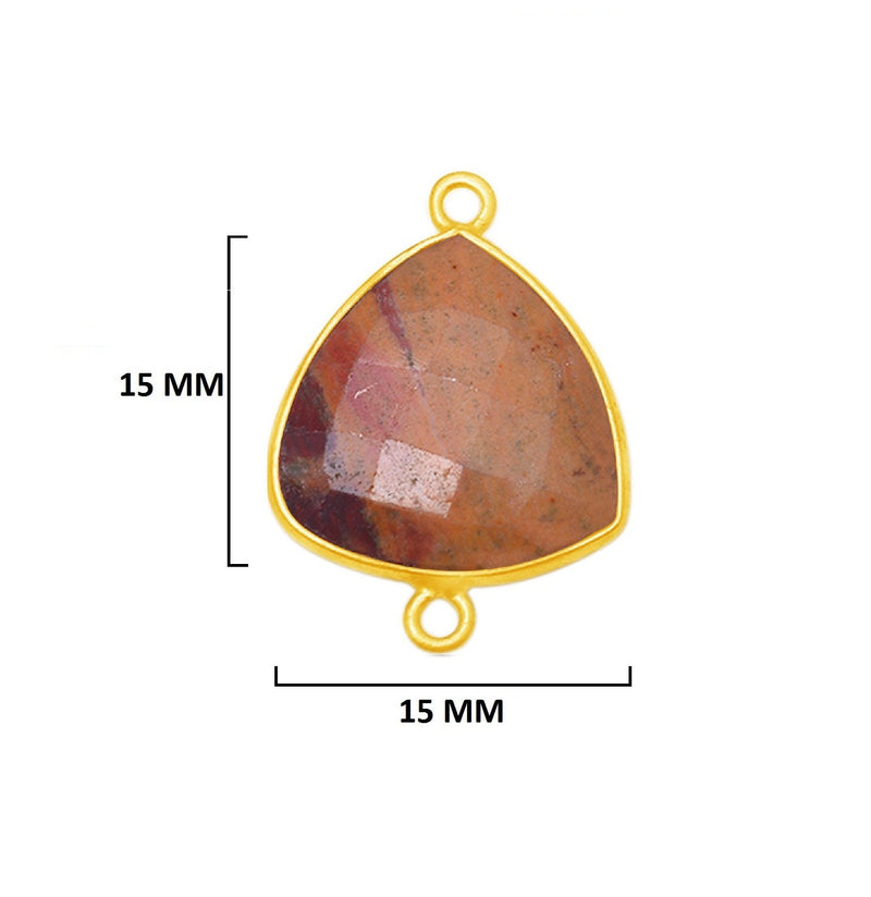 Mookaite Jasper Stone Necklace for Jewelry Making 15mm 15X20mm 18X25mm Triangle Bezel Charm Pendant 24K Gold Plated Over 925 Sterling Silver