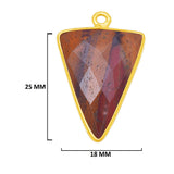 Mookaite Jasper Stone Necklace for Jewelry Making 15mm 15X20mm 18X25mm Triangle Bezel Charm Pendant 24K Gold Plated Over 925 Sterling Silver