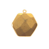Pyrite Gold Coated Stone Necklace for Jewelry Making 12mm 15mm 18mm Hexagon Bezel Charms Pendants Connectors 24K Gold Plated Over Silver