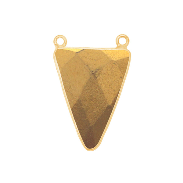 Pyrite Gold Coated Stone Necklace Jewelry Making 15mm 15X20mm 18X25mm Triangle Bezel Charms Pendants Connectors 24K Gold Plated Over Silver