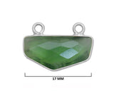 Serpentine Stone Necklace for Jewelry Making 17mm Chevron Bezel Charms Pendants Connectors 24K Gold Plated Over 925 Sterling Silver