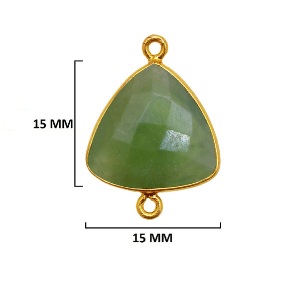 Serpentine Stone Necklace for Jewelry Making 15mm 15X20mm 18X25mm Triangle Bezel Charms Connectors 24K Gold Plated Over 925 Sterling Silver