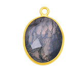 Moss Agate Oval Pendant - Boho Chic Gemstone Necklace with 24kt Gold Elegance