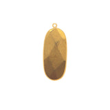 Pyrite Gold Coated Stone Necklace for Jewelry Making 10X15 12X15 13X30 15X18 15X20 18X25 8X10 Oval Bezel Charms 24K Gold Plated Over Silver
