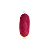 Ruby Stone Necklace for Jewelry Making 10X15 12X15 13X30 15X18 15X20 18X25 8X10 Oval Bezel Charms 24K Gold Plated Over 925 Sterling Silver