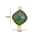 Serpentine Stone Necklace for Jewelry Making 12mm 15mm 18mm Cushion/Diamond Bezel Charms Pendants 24K Gold Plated Over 925 Sterling Silver