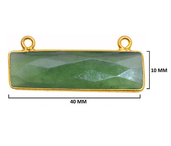 Serpentine Stone Necklace for Jewelry Making 10X40 15X20 8X30mm Rectangle/Bar Bezel Charms Pendants 24K Gold Plated Over 925 Sterling Silver
