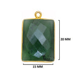 Serpentine Stone Necklace for Jewelry Making 10X40 15X20 8X30mm Rectangle/Bar Bezel Charms Pendants 24K Gold Plated Over 925 Sterling Silver