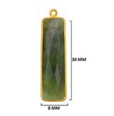Serpentine Stone Necklace for Jewelry Making 10X40 15X20 8X30mm Rectangle/Bar Bezel Charms Pendants 24K Gold Plated Over 925 Sterling Silver