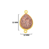 Picture Jasper Jewelry Making 10X40 12X15 15X18 18X25 22X30 25X35 8X26 Pear/Flat Teardrop Bezel 24K Gold Plated Over 925 Sterling Silver