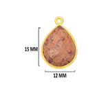 Picture Jasper Jewelry Making 10X40 12X15 15X18 18X25 22X30 25X35 8X26 Pear/Flat Teardrop Bezel 24K Gold Plated Over 925 Sterling Silver
