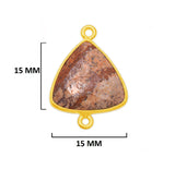 Picture Jasper Stone Necklace for Jewelry Making 15mm 15X20mm 18X25mm Triangle Bezel Charms Pendant 24K Gold Plated Over 925 Sterling Silver