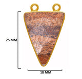 Picture Jasper Stone Necklace for Jewelry Making 15mm 15X20mm 18X25mm Triangle Bezel Charms Pendant 24K Gold Plated Over 925 Sterling Silver