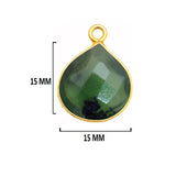 Serpentine Stone Necklace for Jewelry Making 12mm 15mm 18mm 25mm 30mm Heart Bezel Charms Pendants 24K Gold Plated Over 925 Sterling Silver