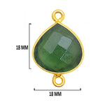 Serpentine Stone Necklace for Jewelry Making 12mm 15mm 18mm 25mm 30mm Heart Bezel Charms Pendants 24K Gold Plated Over 925 Sterling Silver
