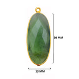 Serpentine Stone Necklace Jewelry Making 10X15 12X15 13X30 15X18 15X20 18X25 8X10 Oval Bezel Charms 24K Gold Plated Over 925 Sterling Silver