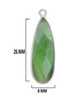 Serpentine Jewelry Making 10X40 12X15 15X18 18X25 22X30 25X35 8X26 Pear/Flat Teardrop Bezel Charms 24K Gold Plated Over 925 Sterling Silver
