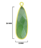 Serpentine Jewelry Making 10X40 12X15 15X18 18X25 22X30 25X35 8X26 Pear/Flat Teardrop Bezel Charms 24K Gold Plated Over 925 Sterling Silver