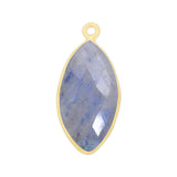 Rainbow Moonstone Marquise/Evil Eye Pendant - Boho Chic Gemstone Necklace with 24kt Gold Elegance