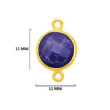 Sodalite Stone Necklace Jewelry Making 11mm 15mm 18mm Coin/Round Bezel Charms Pendants Connectors 24K Gold Plated Over 925 Sterling Silver