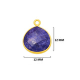 Sodalite Stone Necklace for Jewelry Making 12mm 15mm 18mm 25mm 30mm Heart Bezel Charms Connectors 24K Gold Plated Over 925 Sterling Silver