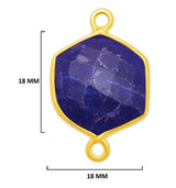 Sodalite Stone Necklace for Jewelry Making 12mm 15mm 18mm Hexagon Bezel Charms Pendants Connectors 24K Gold Plated Over 925 Sterling Silver