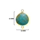 24K Gold Plated Over Sterling Silver-Plated Bezel Charms