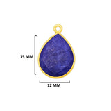 Sodalite Jewelry Making 10X40 12X15 15X18 18X25 22X30 25X35 8X26 Pear/Flat Teardrop Bezel Charms 24K Gold Plated Over 925 Sterling Silver