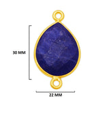 Sodalite Jewelry Making 10X40 12X15 15X18 18X25 22X30 25X35 8X26 Pear/Flat Teardrop Bezel Charms 24K Gold Plated Over 925 Sterling Silver