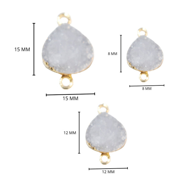 24k Gold Electroplated - Kissed Gray Druzy - Handmade Pendant Necklace - Gothy Elegance & Jewelry Gift