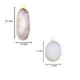 24k Gold Electroplated - Kissed Gray Druzy - Handmade Pendant Necklace - Gothy Elegance & Jewelry Gift