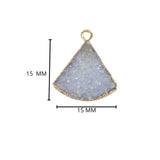 Gray druzy natural bezel charms pendants, 15mm bell-shaped 24k gold electroplated women jewelry-making earrings, bracelets, necklaces, and DIY crafts.