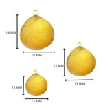 Yellow druzy natural bezel charms pendants, 12mm heart-shaped 24k gold electroplated women jewelry-making earrings, bracelets, necklaces, and DIY crafts.