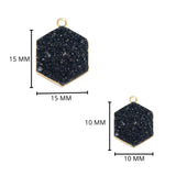 24k Gold electroplated - Kissed Black Druzy - Handmade Pendant Necklace - Gothy Elegance & Jewelry Gift
