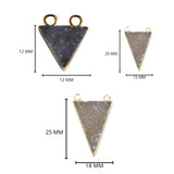 24k Gold Electroplated -Kissed Gray Druzy - Handmade Pendant Necklace - Gothy Elegance & Jewelry Gift