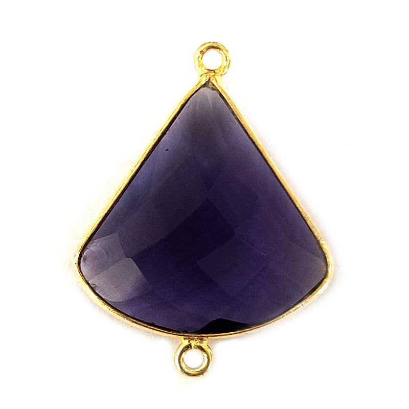 Amethyst Stone Necklace for Jewelry Making 20X20mm Bell Bezel Charms Pendants Connectors 24K Gold Plated Over 925 Sterling Silver