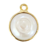 Gold Plated Sterling Silver Pearl Connector Charm (8mm/10mm)