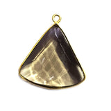 Somky Quartz Stone Necklace for Jewelry Making 20X20mm Bell Bezel Charms Pendants Connectors 24K Gold Plated Over 925 Sterling Silver