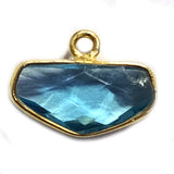 Blue Topaz Chevron Pendant, 24K Gold Plated Sterling Silver (10x15mm)