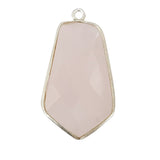 Pink Chalcedony Stone Necklace for Jewelry Making 15X20mm Tie Bezel Charms Pendants Connectors 925 Sterling Silver