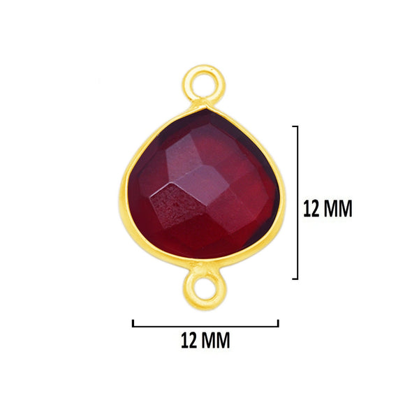 Garnet Heart Pendant - Boho Chic Gemstone Necklace with 24kt Gold Elegance