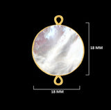 24K Gold Electroplated Mother Of Pearl Pendant - DIY Bezel Charm (10-18mm)