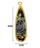 Abalone Shell Stone Necklace for Jewelry Making - 10X40 12X15 15X18 18X25 22X30 25X35 8X26mm Pear/Flat Teardrop Bezel 24K Gold Electroplated