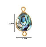 Abalone Shell Stone Necklace for Jewelry Making - 10X40 12X15 15X18 18X25 22X30 25X35 8X26mm Pear/Flat Teardrop Bezel 24K Gold Electroplated