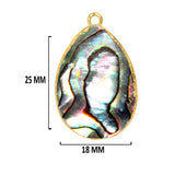 Abalone Shell Stone Necklace for Jewelry Making - 10X40 12X15 15X18 18X25 22X30 25X35 8X26mm Pear/Flat Teardrop Bezel 24K Gold Electroplated