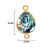 Abalone Shell Stone Necklace for Jewelry Making - 10X40 12X15 15X18 18X25 22X30 25X35 8X26mm Pear/Flat Teardrop Bezel 24K Gold Electroplated