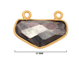 Pyrite Stone Necklace for Jewelry Making - 17mm Chevron Bezel Charms Pendants 24K Gold Plated Over 925 Sterling Silver Chakra DIY