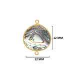Abalone Shell Heart Pendant – 24K Gold Electroplated Bezel Charm
