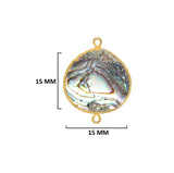 Abalone Shell Heart Pendant – 24K Gold Electroplated Bezel Charm